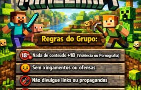 Imagem do grupo de WhatsApp Minecraft 100%