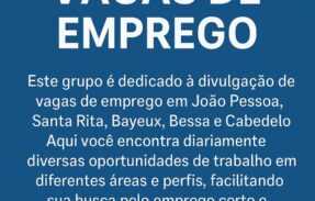 Imagem do grupo de WhatsApp VAGAS DE EMPREGO – João Pessoa