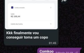 Imagem do grupo de WhatsApp 100 reais agora pra quem tem Android